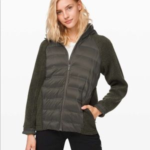 Go cozy Lululemon fleece green jacket NWOT